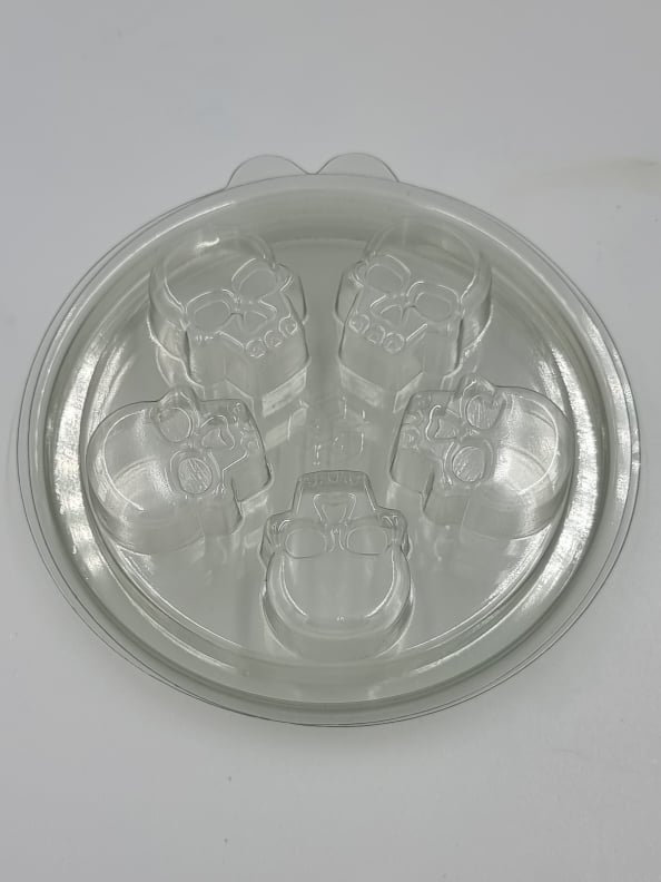 Large Round Deli Pot & Lid - Skull Shapes 