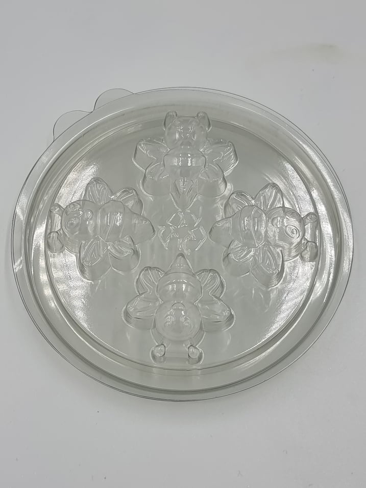 Large Round Deli Pot & Lid - Bee Shapes