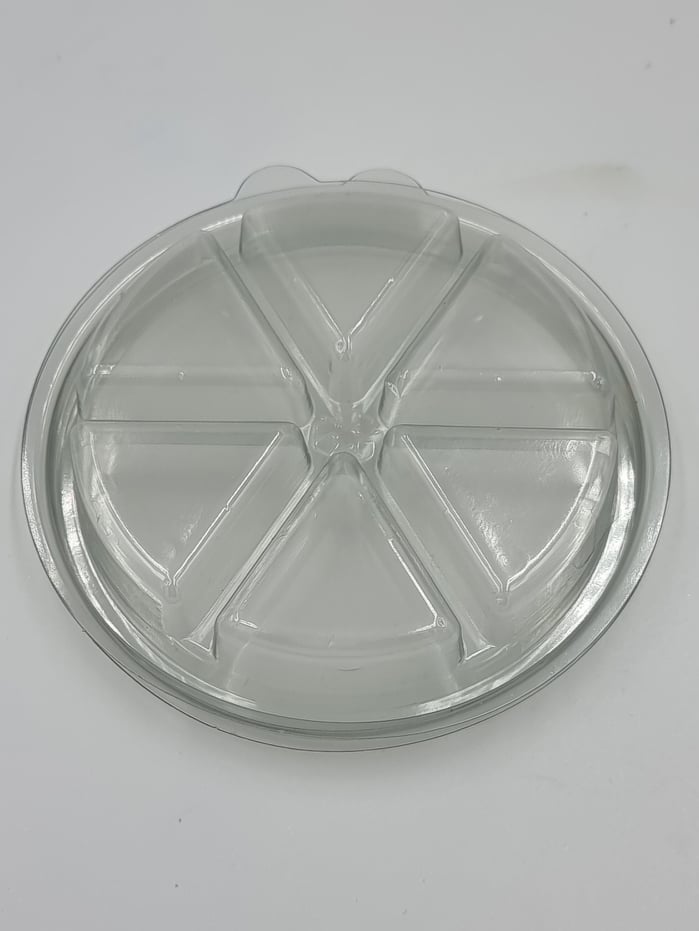 Large Round Deli Pot & Lid - Wedges Shapes  