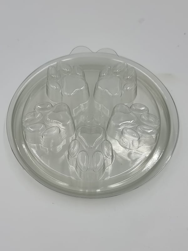 Large Round Deli Pot & Lid - Paw Shapes 